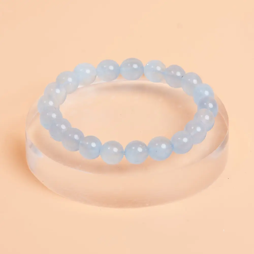 Vòng Aquamarine hạt đá tự nhiên tinh xảo.