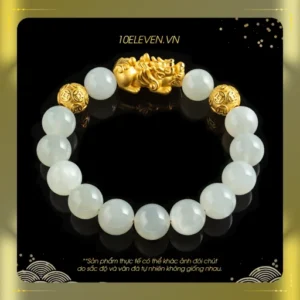 Vòng đá phong thủy mệnh Kim vàng nâu trắng xám