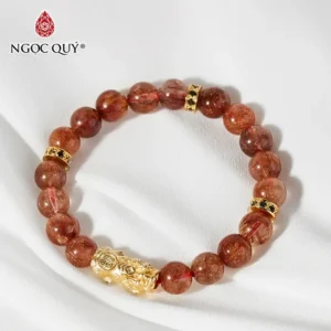 Vòng Phong Thủy Thạch Anh Tóc Đỏ Vàng