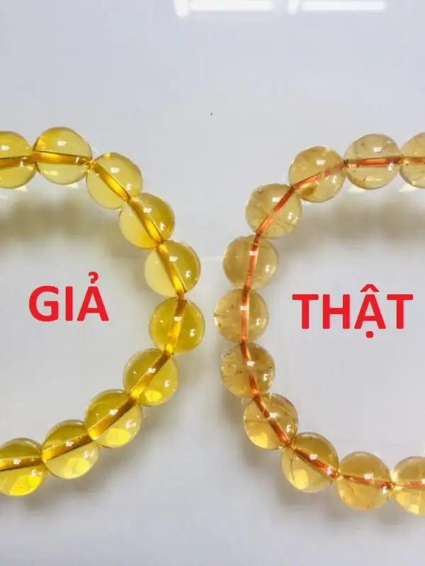 Các loại vòng thạch anh vàng với hạt kích thước khác nhau
