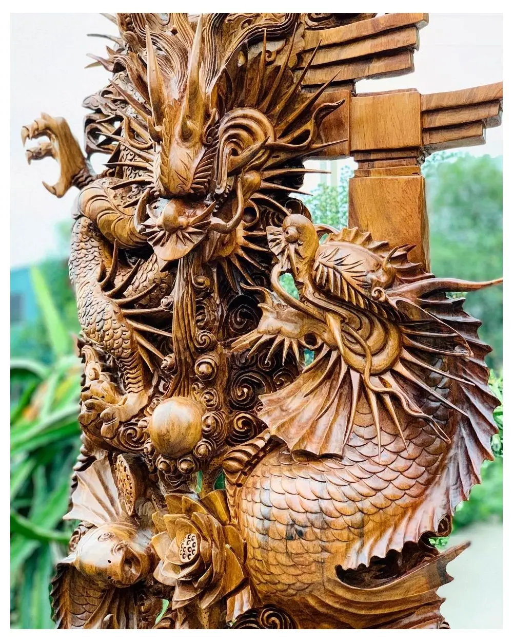 Cửu Ngư Vượt Vũ Môn: Tranh Gỗ Ngọc Phong Thủy