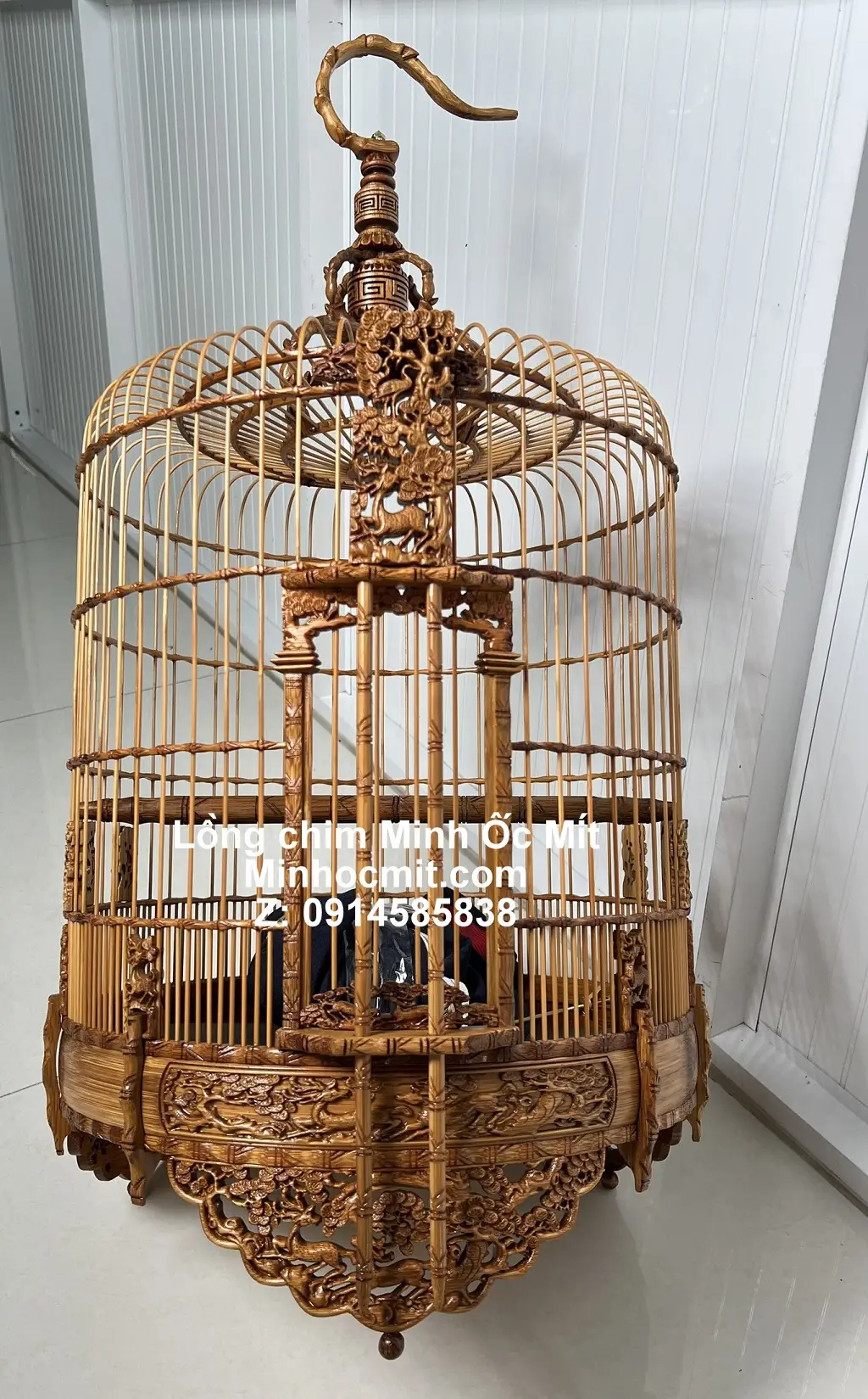 Ý nghĩa nuôi chim phong thủy: Khai vận, chiêu tài và bình an cho gia đạo 6 Lồng chim Khướu đẹp đang hót phòng khách.