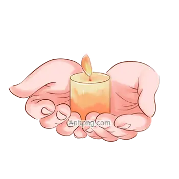Bàn tay cầm nến cháy: Hy vọng và bình an