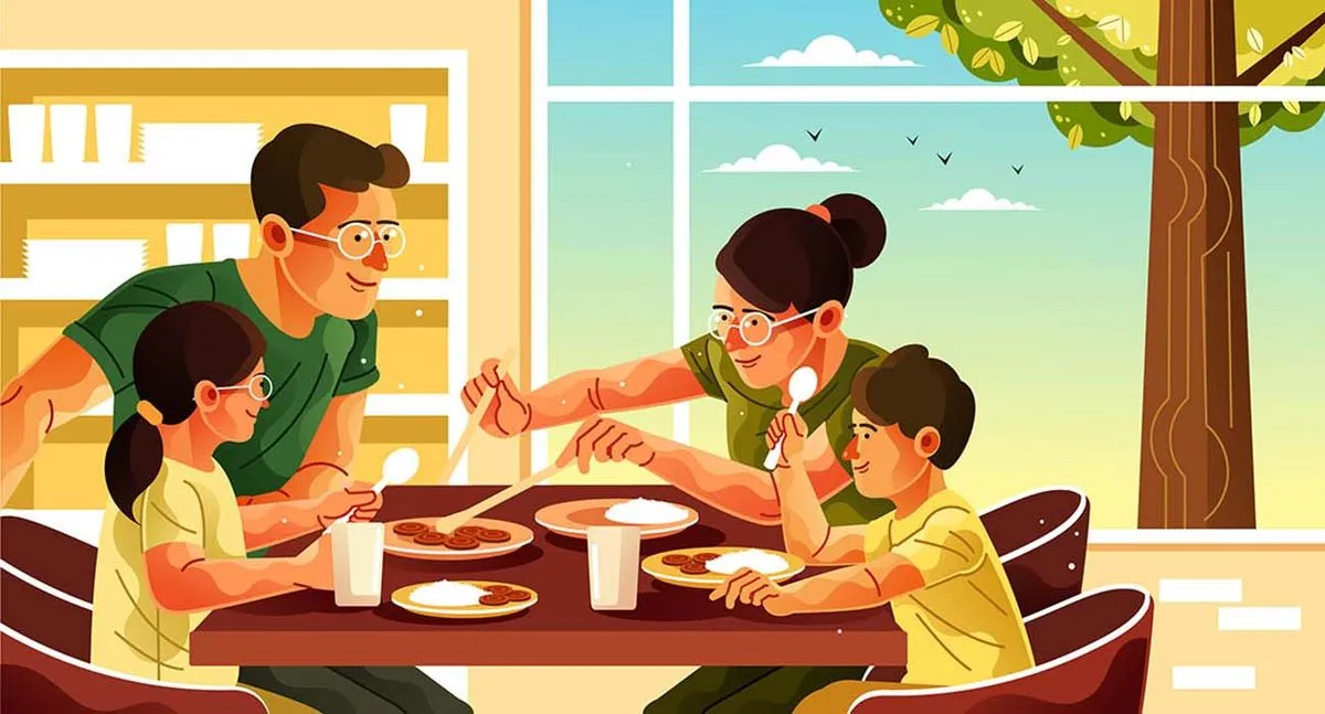 Gia đình quây quần ấm áp