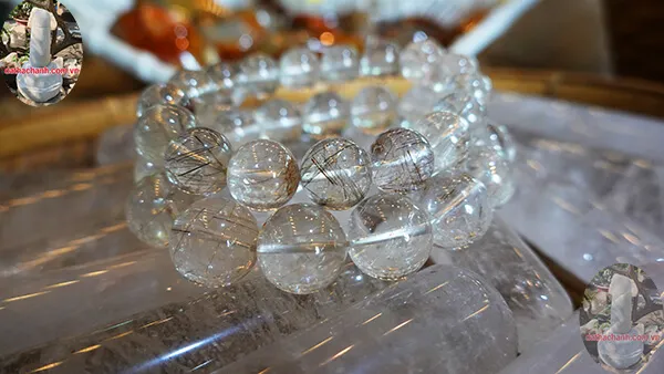 Vòng tay đá thạch anh tóc trắng