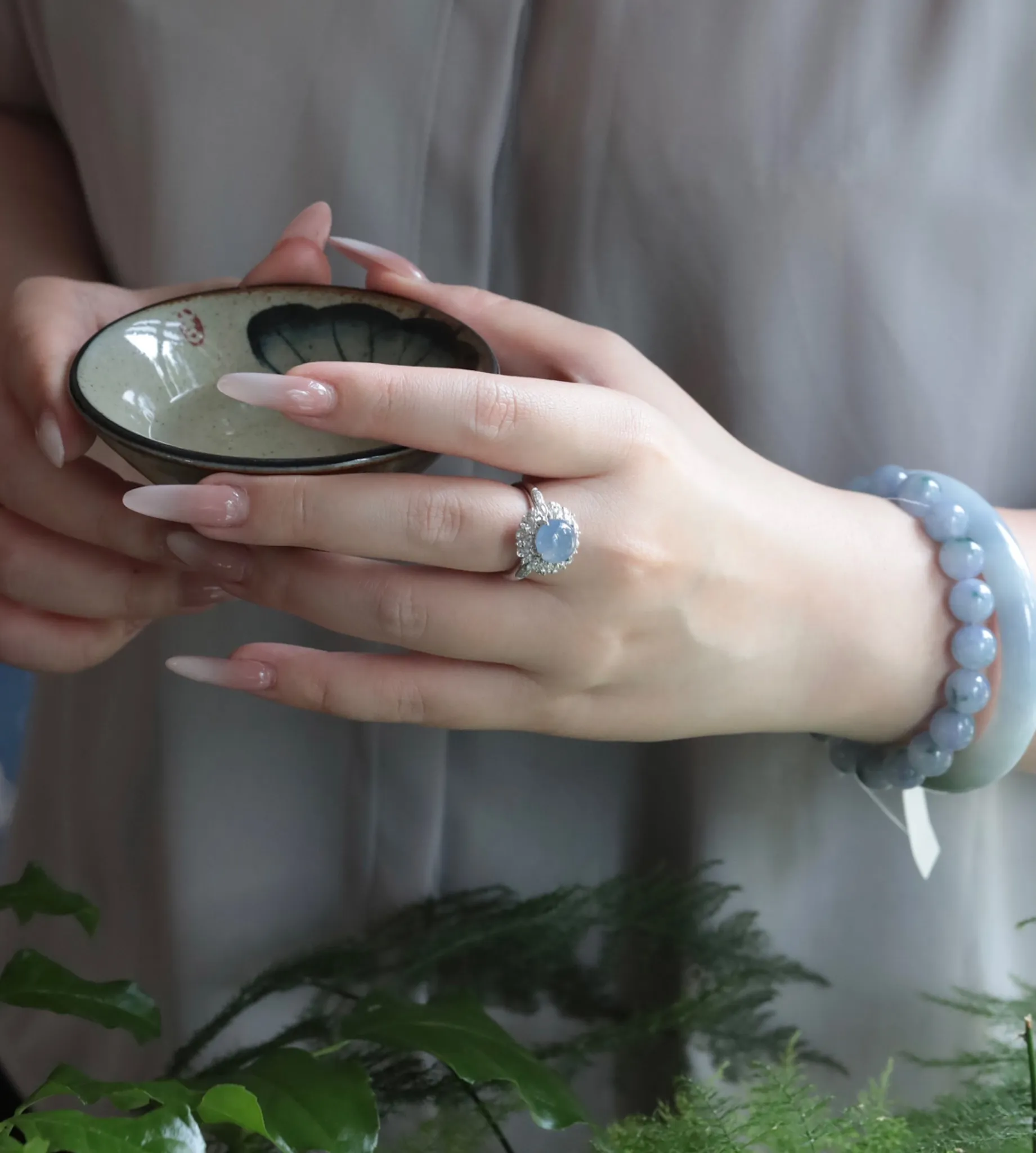 Bộ Trang Sức Ngọc Phỉ Thúy Trắng Tinh Khôi - Hàng Độc Bản, Có Kiểm Định