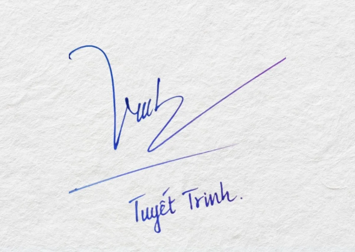 Chữ ký cho người mệnh Hỏa cần có các nét hướng lên, sắc sảo, thể hiện sự nhiệt huyết.