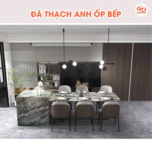 Đá Thạch Anh với đặc điểm độ cứng và bền vượt trội kết hợp với vẻ đẹp hoàn hảo cuốn hút là lựa chọn phù hợp cho không gian bếp