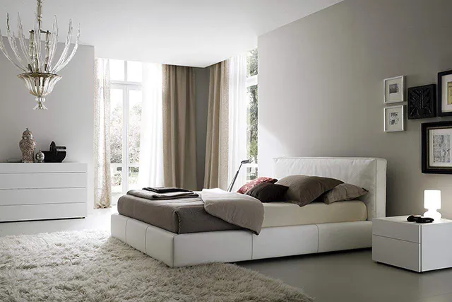 Bố trí giường ngủ lệch với cửa phòng giúp bảo vệ sức khỏe và tránh xung sát khí