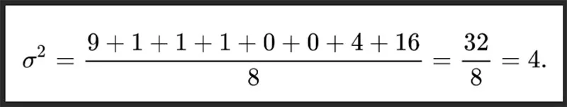Kết quả tính toán phương sai từ tổng các bình phương độ lệch