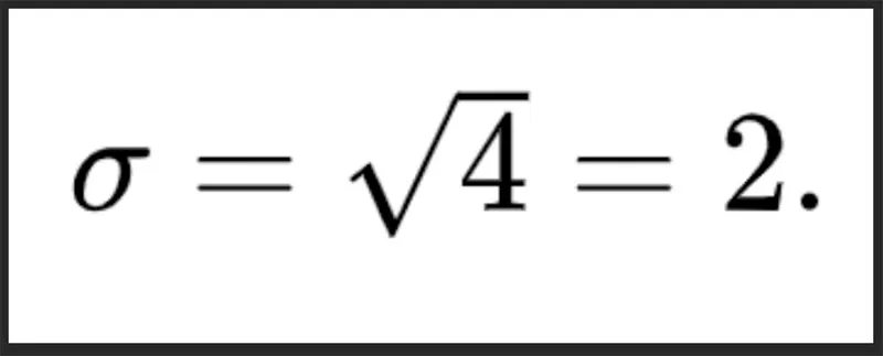 Phép tính khai căn bậc hai để tìm ra độ lệch chuẩn cuối cùng