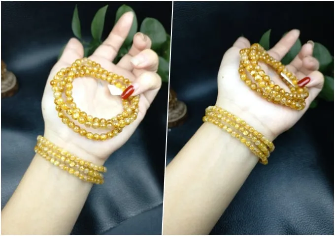 Vòng tay đá thạch anh tóc vàng