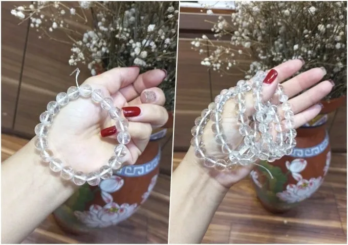 Giá vòng tay đá thạch anh trắng 6 li 7 li 8 li 9li 10 li