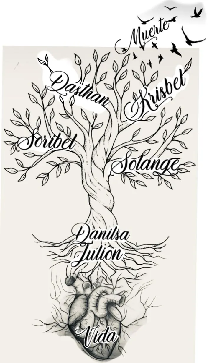 Hình xăm cây gia đình nghệ thuật thể hiện sự gắn kết bền chặt