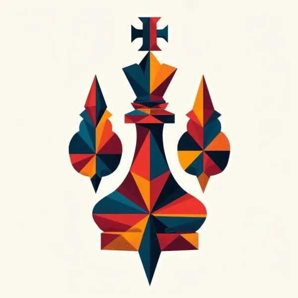 Hình xăm con Tốt cờ vua phong cách hình học hiện đại, thể hiện tư duy sắc bén