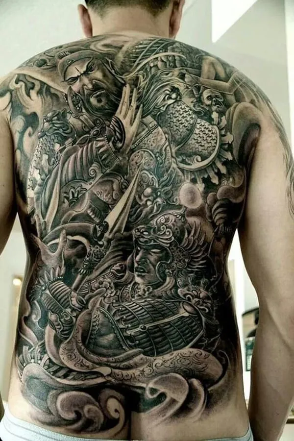 Hình xăm Quan Vũ kín lưng