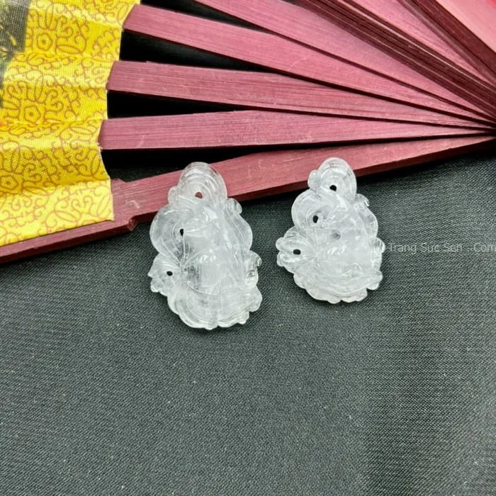 hồ ly đá thạch anh trắng