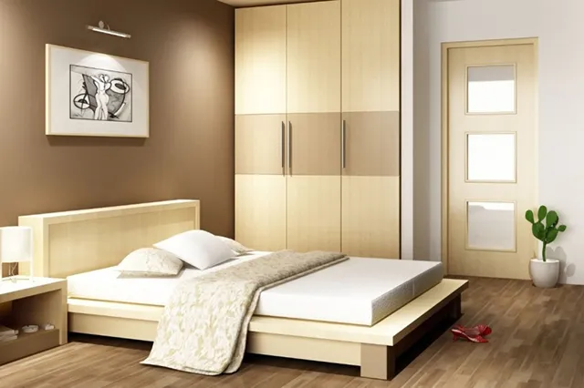 Thế tựa sơn khi kê giường sát tường mang lại sự ổn định và chắc chắn cho gia chủ