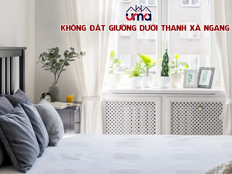 Không đặt giường dưới thanh xà ngang để tránh cảm giác bị đè nén