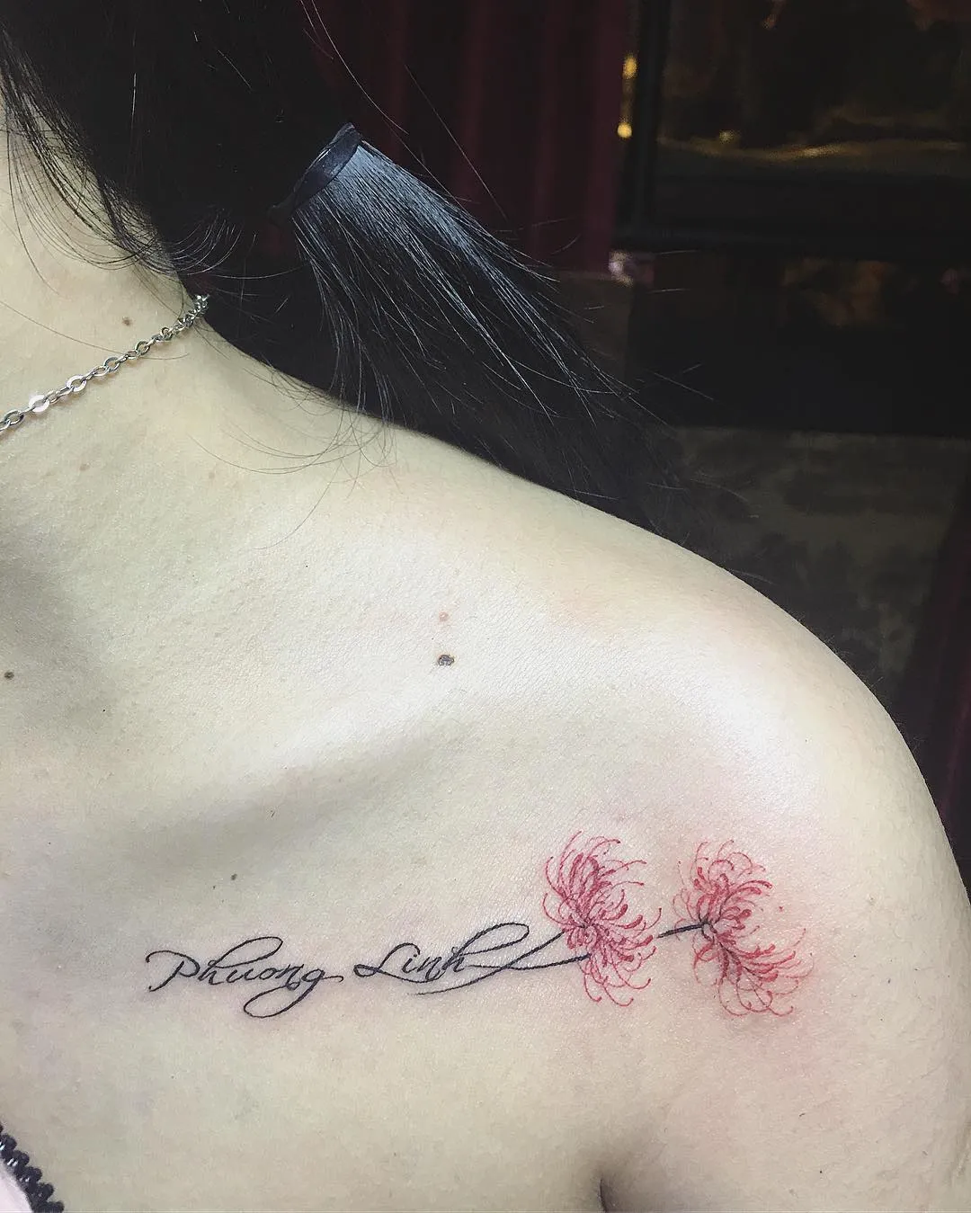 mẫu xăm bỉ ngạn đẹp ở vai