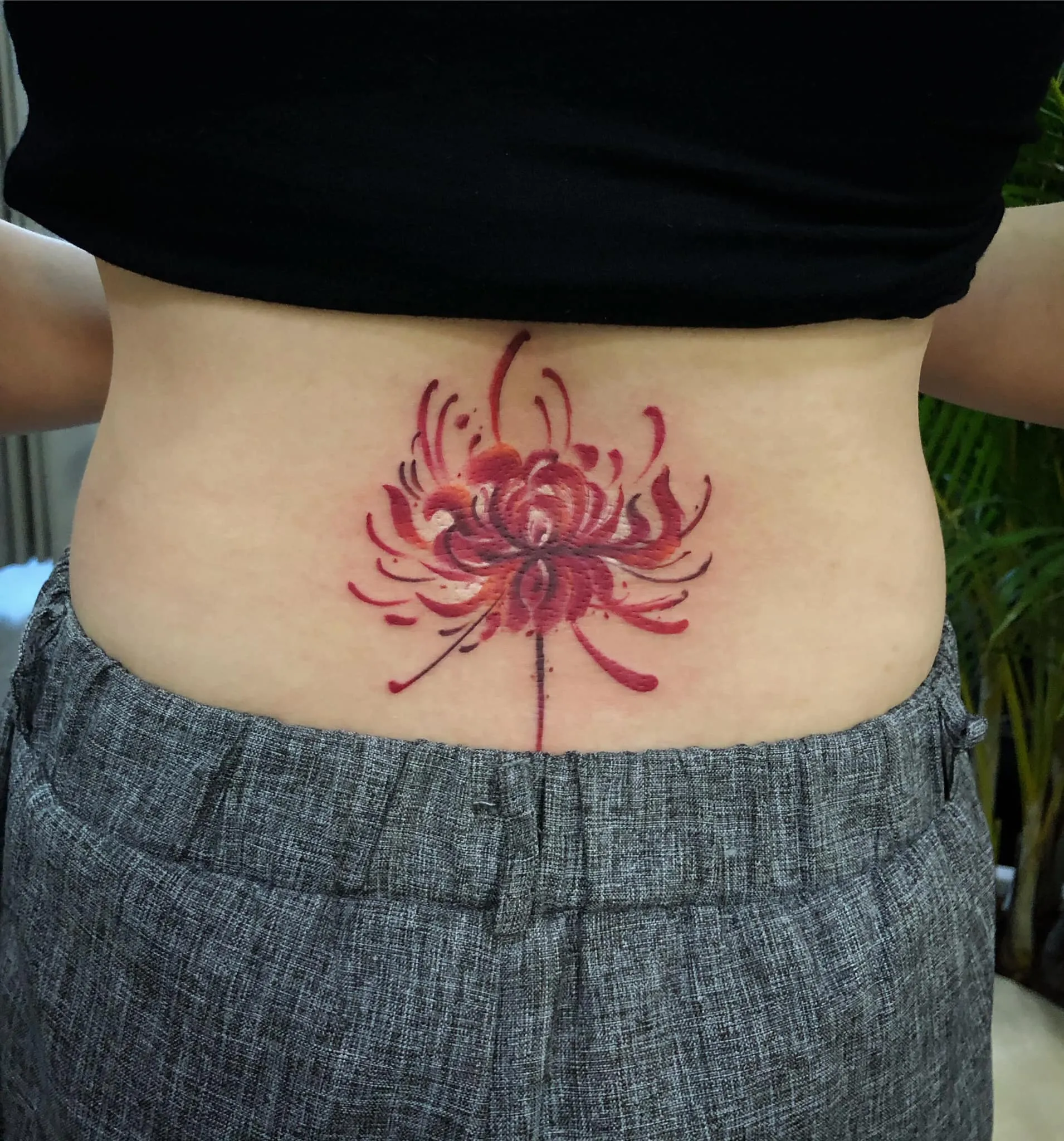 mẫu xăm bỉ ngạn nhỏ ở eo