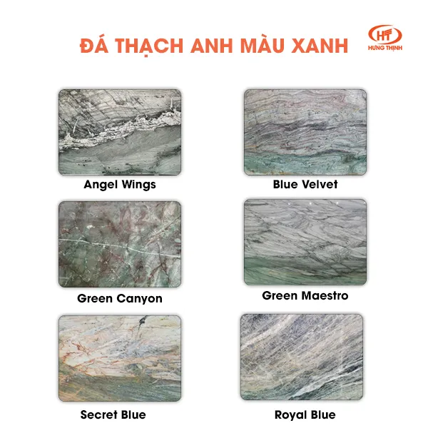 Một số mẫu đá Thạch Anh màu xanh đẹp