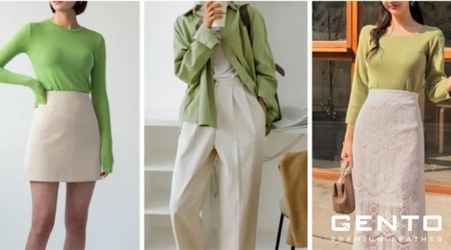 Sự phối hợp hài hòa giữa màu trắng và xanh lá cây