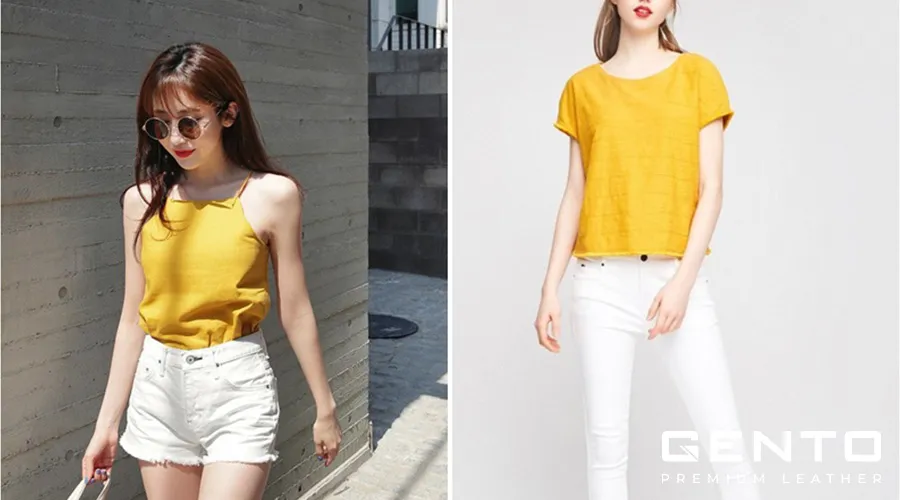 Màu trắng đi cùng vàng tạo nên phong cách trẻ trung