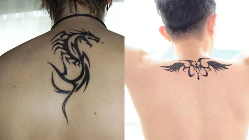 Kiểu rồng phương Tây chỉ sự mạnh mẽ, quyền uy còn kiểu bên phải là thiên sứ 6 cánh ý chỉ bảo hộ, may mắn