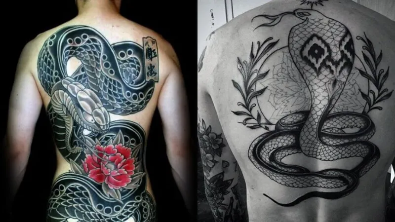 Hình xăm mãng xà ở lưng là biểu tượng cho sự nhanh nhẹn, hoạt bát và biết nắm bắt thời cơ