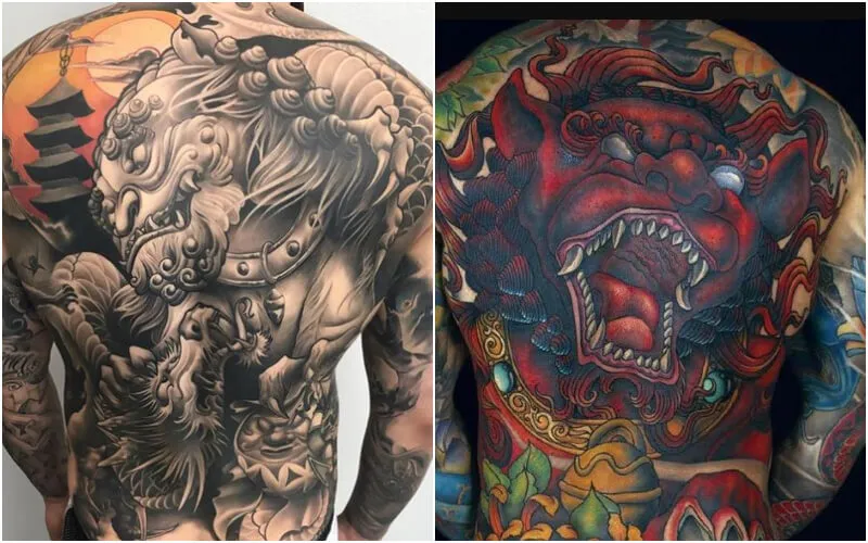 Hình xăm kỳ lân toàn lưng mang ý nghĩa sức mạnh của ý chí, chính nghĩa