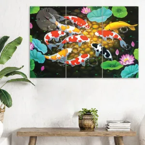 Bức tranh đồng hồ cửu ngư quần hội mang lại sự tiện dụng cho gia chủ