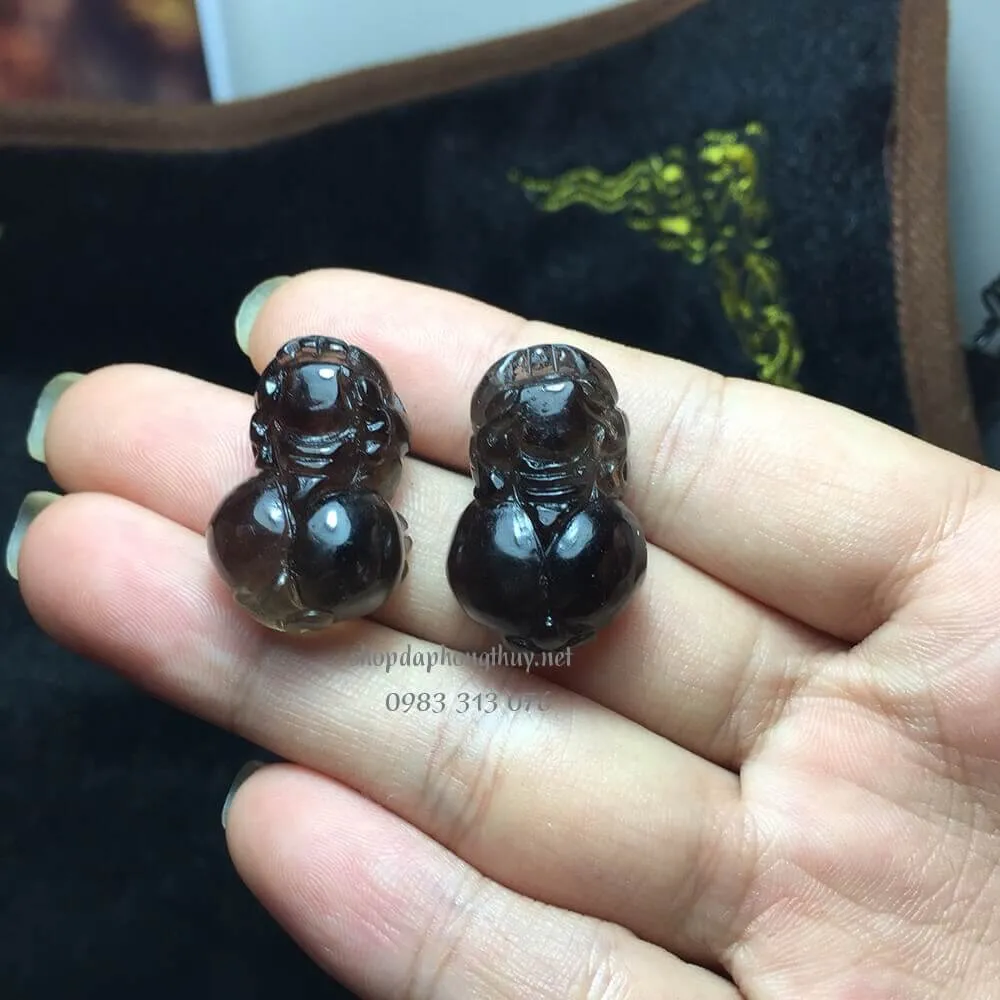 tỳ hưu đá thạch anh ám khói đen