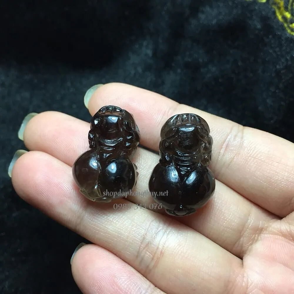 tỳ hưu đá thạch anh ám khói đen