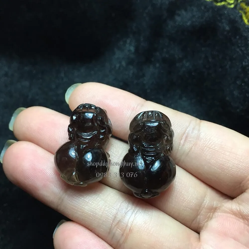 tỳ hưu đá thạch anh ám khói đen