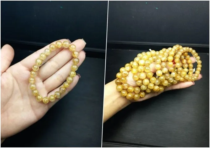 Vòng tay đá thạch anh tóc vàng