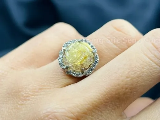 Nhẫn đá thạch anh tóc vàng