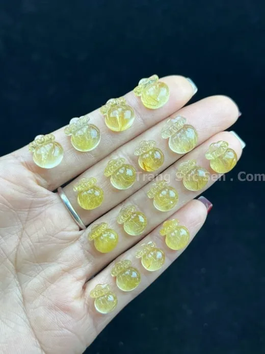 Túi tiền đá thạch anh tóc vàng