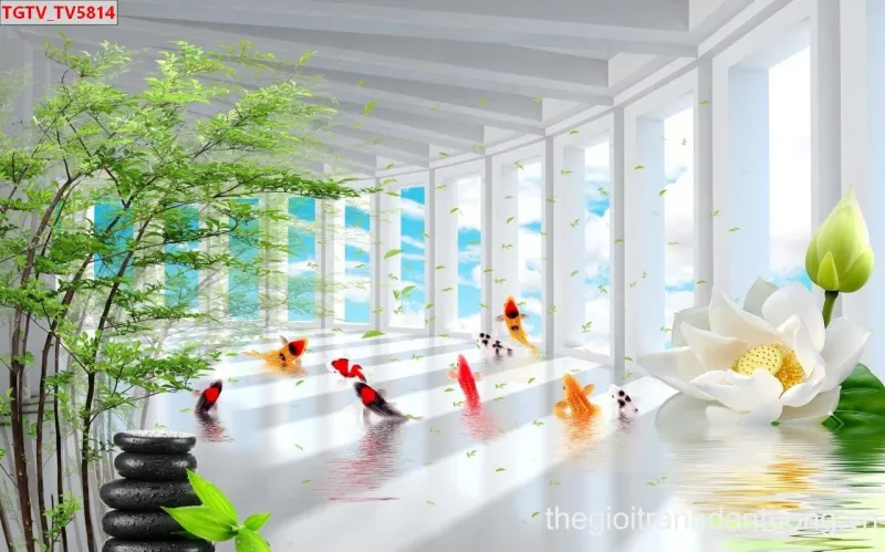 Cảnh núi non hùng vĩ hòa cùng dòng sông thơ mộng trong tranh sơn thủy