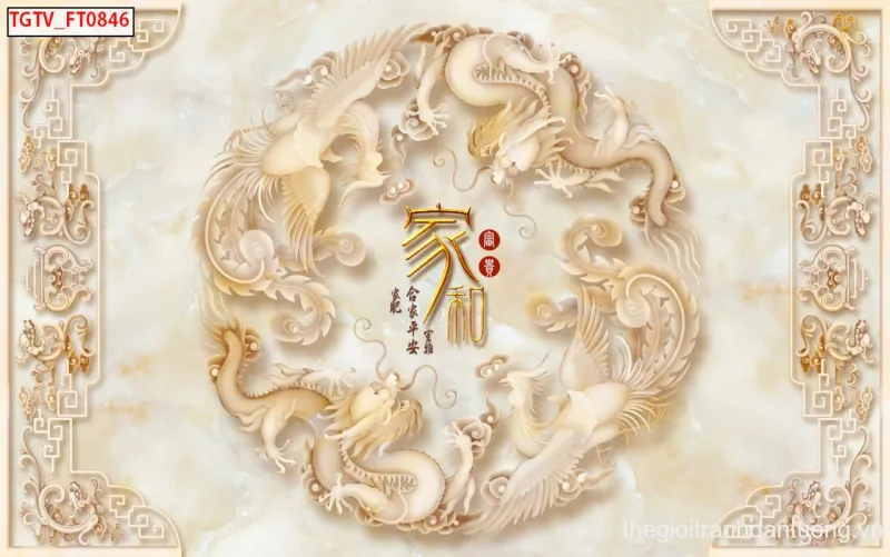 Họa tiết Rồng Phụng được chạm khắc tinh xảo mang đậm nét văn hóa