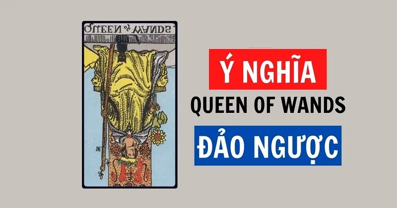 Cảnh báo về những mặt tối khi lá bài Queen of Wands xuất hiện ở vị trí ngược