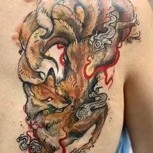 Hình xăm Kitsune phong cách phương Đông