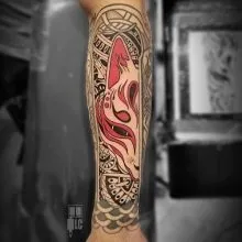 Hình xăm Kitsune phong cách đồ họa