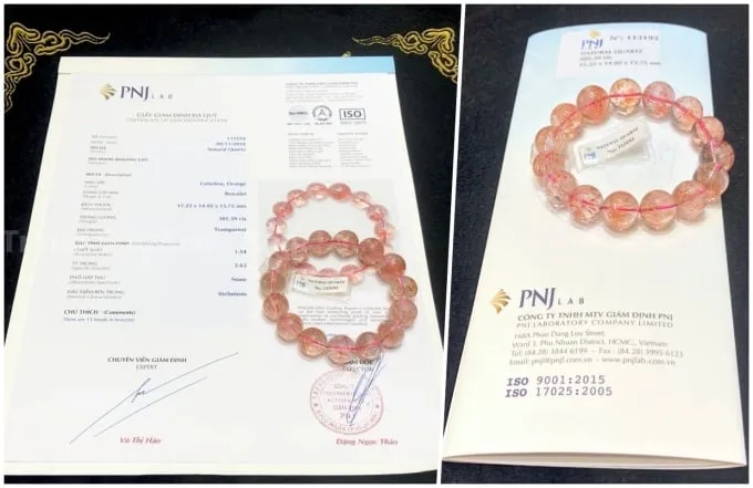 Mẫu kiểm định đá thạch anh tại PNJ