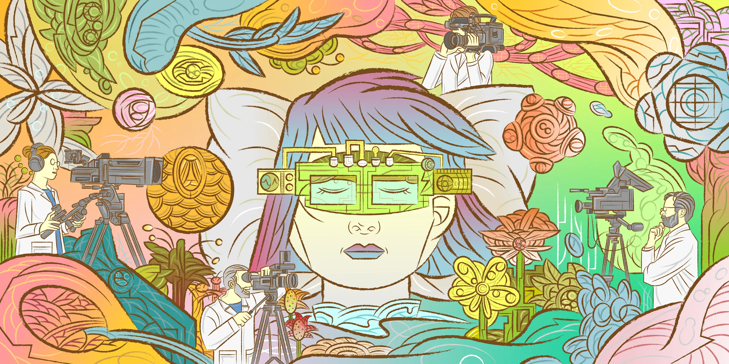 Hình ảnh minh họa não bộ và các tầng tiềm thức trong giấc mơ