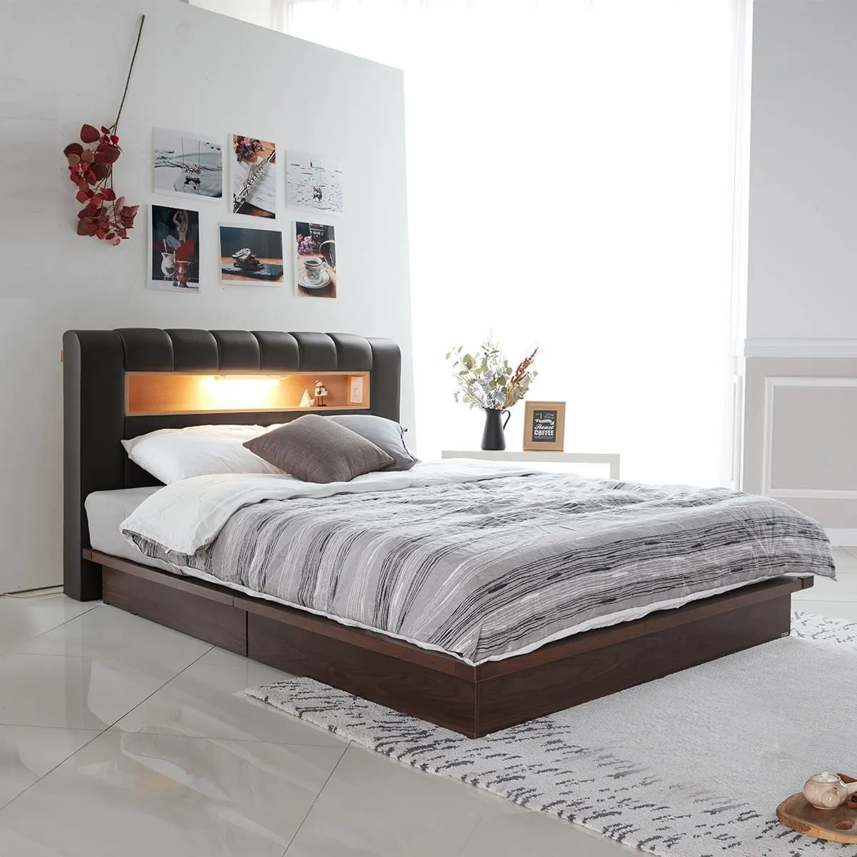 Giường bọc da PU DB003A sang trọng và êm ái