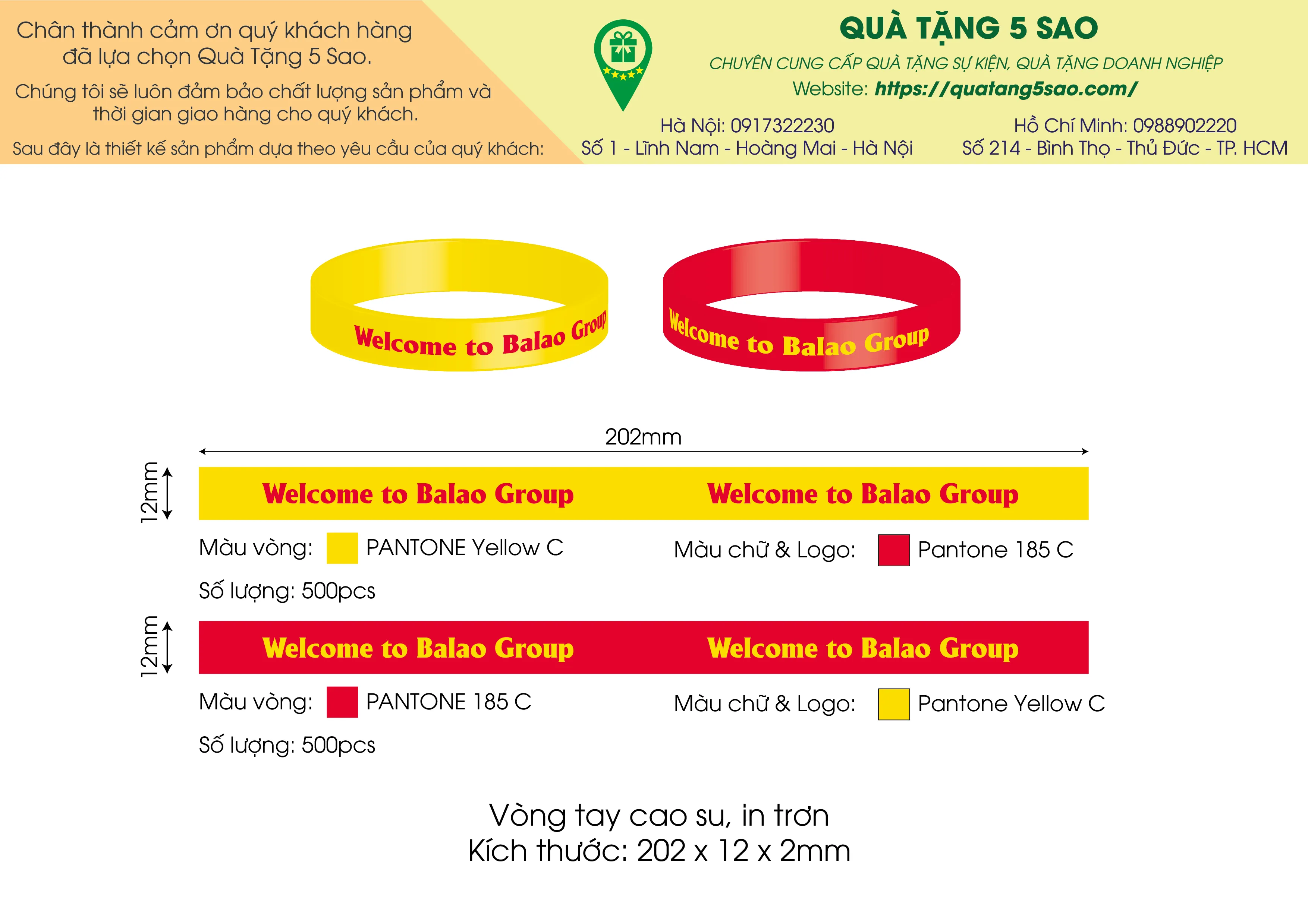 Mẫu vòng tay cao su màu đỏ đặc trưng được thiết kế tinh xảo cho thương hiệu Bà Lão Group