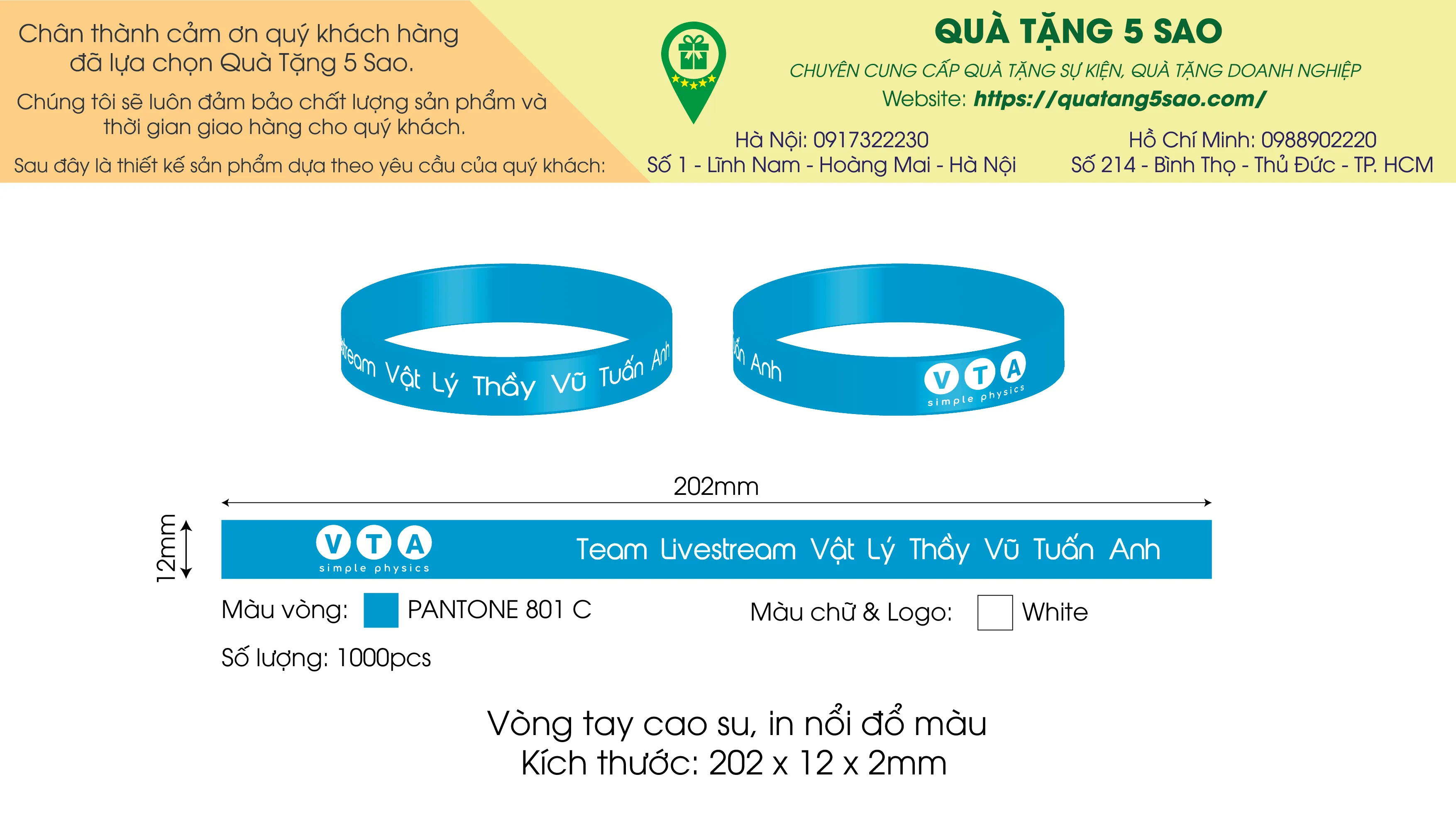 Mẫu thiết kế vòng tay cao su màu cam đậm in thông điệp truyền cảm hứng cho cộng đồng học tập