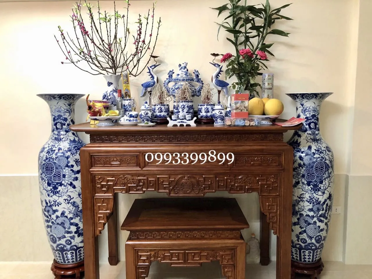 Bộ đồ thờ men ngọc Phong Gia