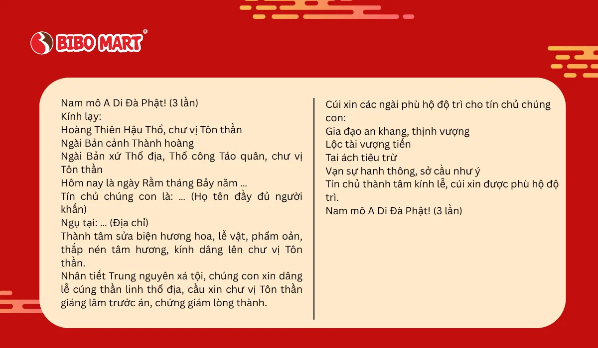 Hình ảnh văn khấn truyền thống cho lễ rằm tháng 7